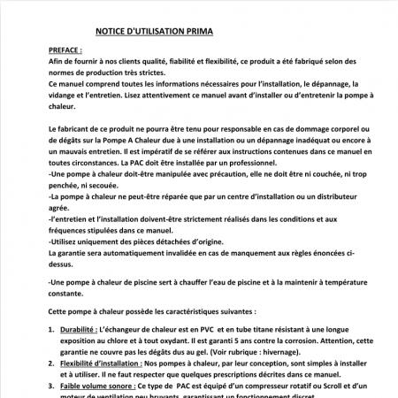 Pompe à chaleur Valimport Prima